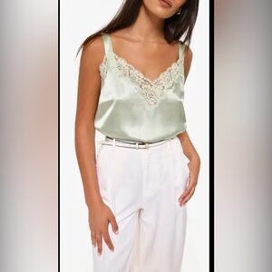 Y2K LACE CAMI TOP MINT GREEN SIZE XS